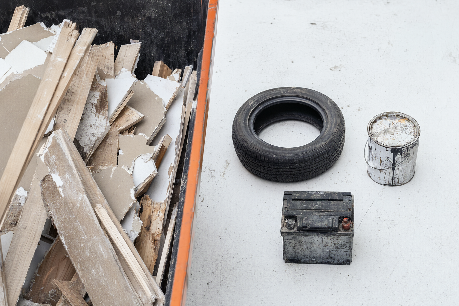 What you can and can't put in a dumpster
