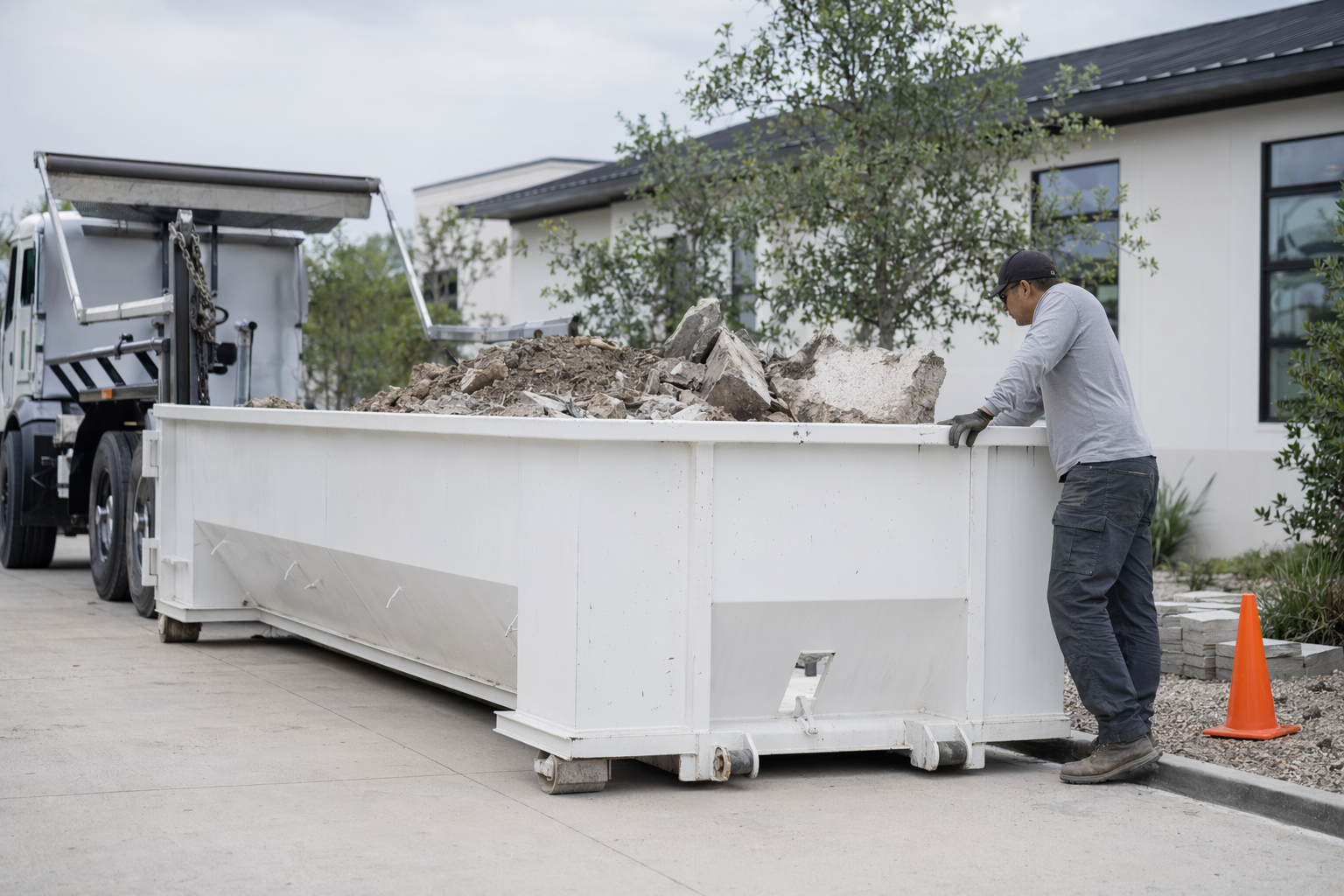 Concrete and heavy-debris dumpster rental